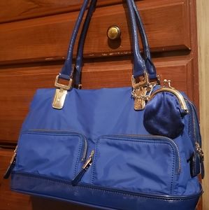 Large AnnTaylor blue shoulder bag satchel